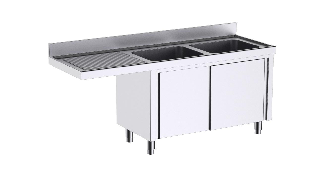Module À Portes Avec Plonge L186542I 1800×600 Et Espace Pour Lave-Vaisselle - Distform FP9186LI