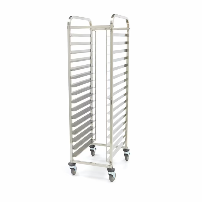 Chariot à échelles inox - 16 niveaux 600x400 - sur roulettes