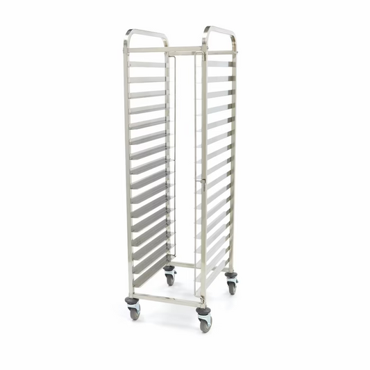 Chariot à échelles inox - 16 niveaux 600x400 - sur roulettes