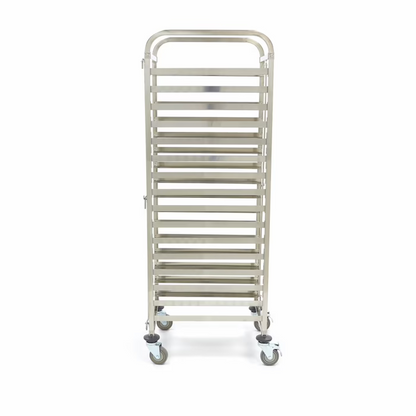 Chariot à échelles inox - 16 niveaux 600x400 - sur roulettes