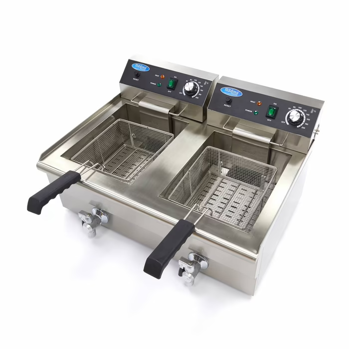 Friteuse électrique double - 2 x 13L avec robinet