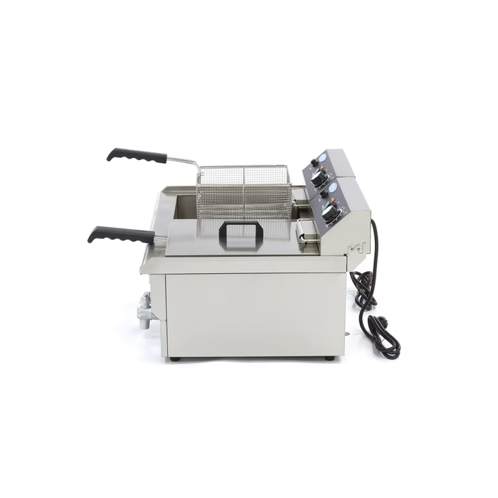 Friteuse électrique double - 2 x 13L avec robinet