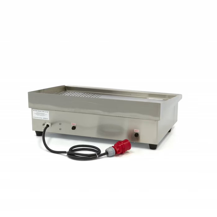 Plancha - demi-rainuré - 73 cm - incl plateau d'égouttement - 400V