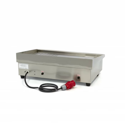 Plancha - demi-rainuré - 73 cm - incl plateau d'égouttement - 400V