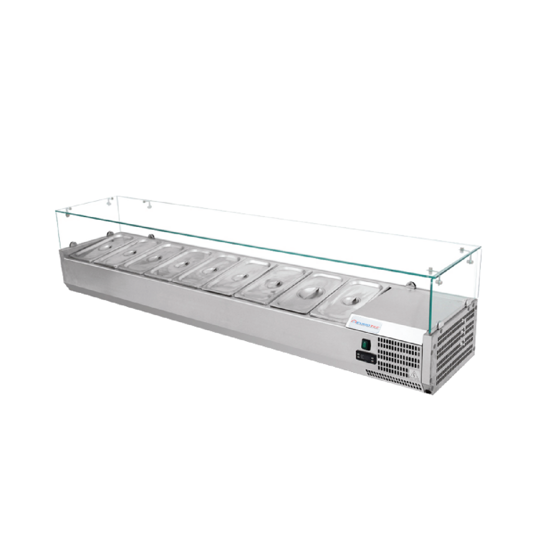Kit réfrigéré 8 bacs GN1/3 pour table à pizza 1800 mm Eurotec