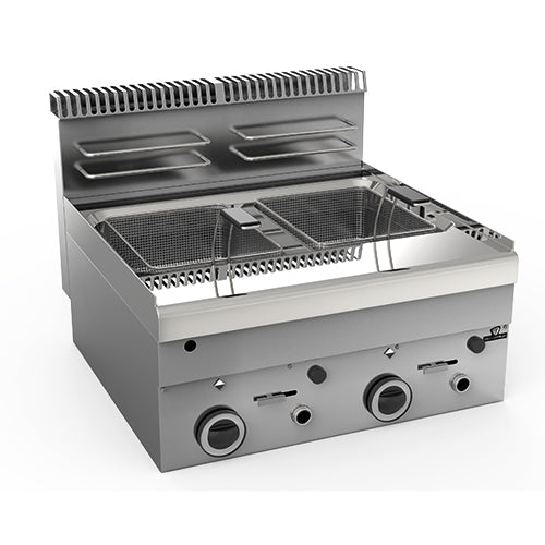 Friteuse à poser - 1 ou 2 cuves 8 L - Gaz - Vidange en facade