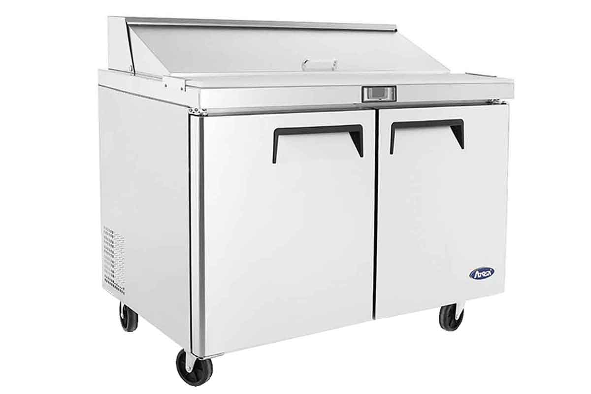 Meuble saladette - 2 portes - Gamme Américaine 1200 - 12 bacs gn 1/6