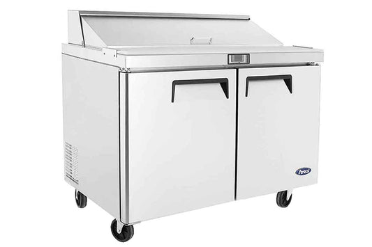Meuble saladette - 2 portes - Gamme Américaine 1200 - 12 bacs gn 1/6