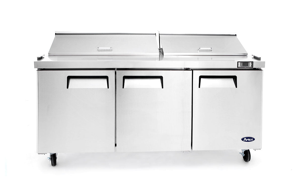 Meuble Saladette - 3 Portes - Gamme Américaine - 18 Bacs GN 1/6