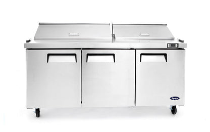 Meuble Saladette - 3 Portes - Gamme Américaine - 18 Bacs GN 1/6