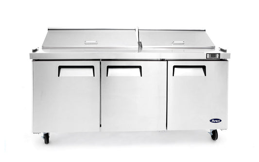 Meuble Saladette - 3 Portes - Gamme Américaine - 18 Bacs GN 1/6