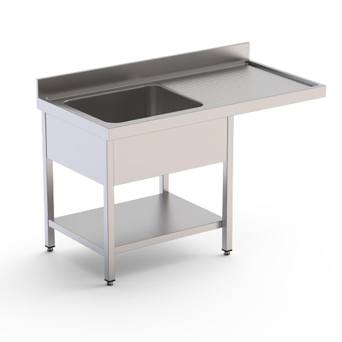 Plonge simple bac avec passage lave-vaisselle P600
