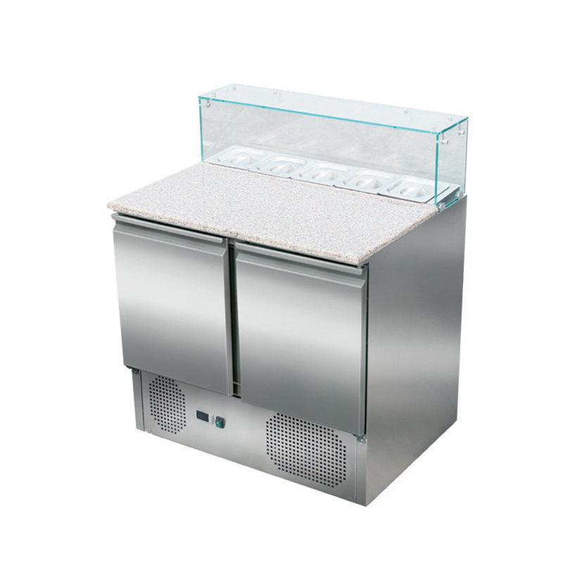 THPS900G - Saladette réfrigérée 2 portes , 900 x 700 x 1080 mm