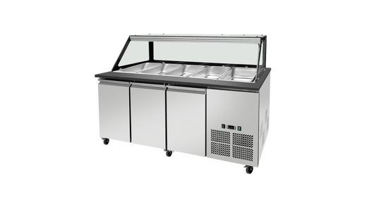 THSAI188S  - Saladette réfrigérée Boisée - 3 portes, GN 1/1 x 5