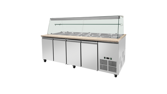 THSAI228RG - Saladette réfrigérée Boisée - 4 portes ,GN 1/1 x 6