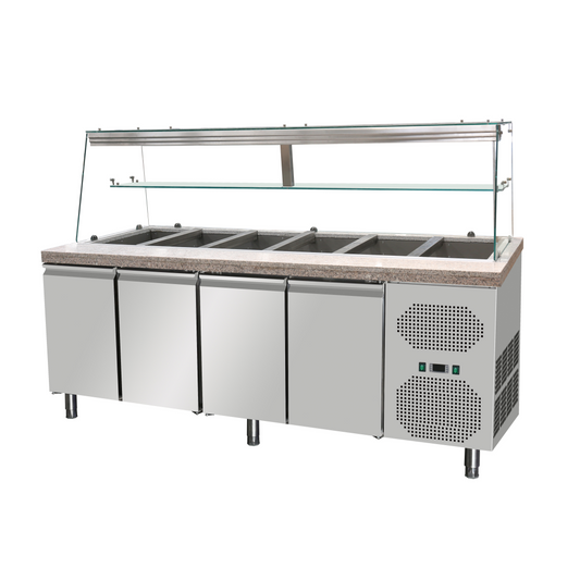 THSAI228D3 - Saladette réfrigérée  - 4 portes ,GN 1/1 x 6 — Reconditionné