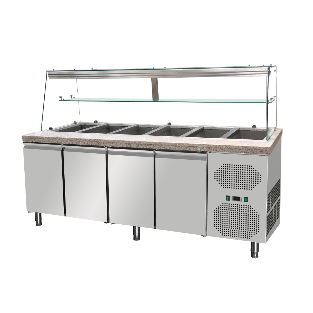 Saladette réfrigérée - 4 portes,GN 1/1 x 6 — Reconditionné - Skyrainbow THSAI228D2