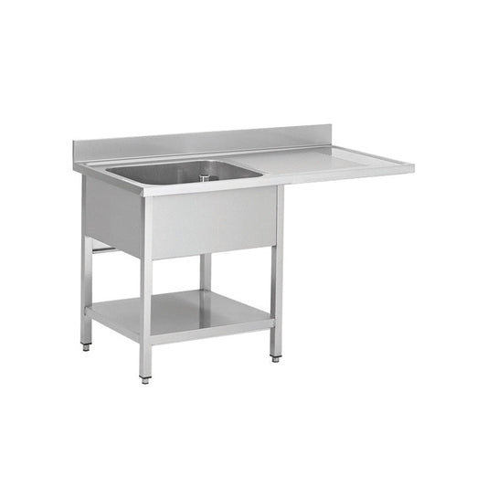 THSTR126SBL1 - Plonge lave vaisselle - 1 Bac  - égouttoir à droite , 1200 x 600 x 850 mm