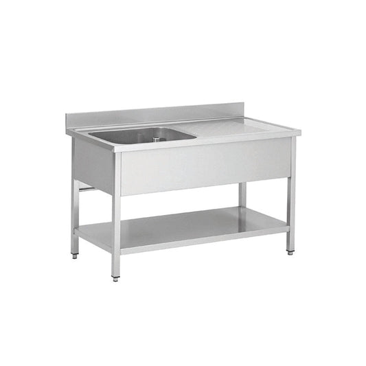 THSTR127BL1 - Plonge en inox - 1 Bac - égouttoir à droite , 1200 x 700 x850 mm