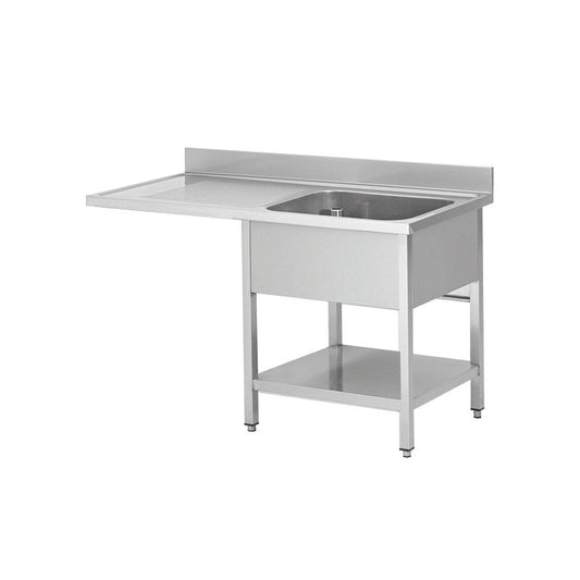 THSTR127SBR1 - Plonge lave vaisselle - 1 Bac - égouttoir à gauche , 1200 x 700 x850 mm