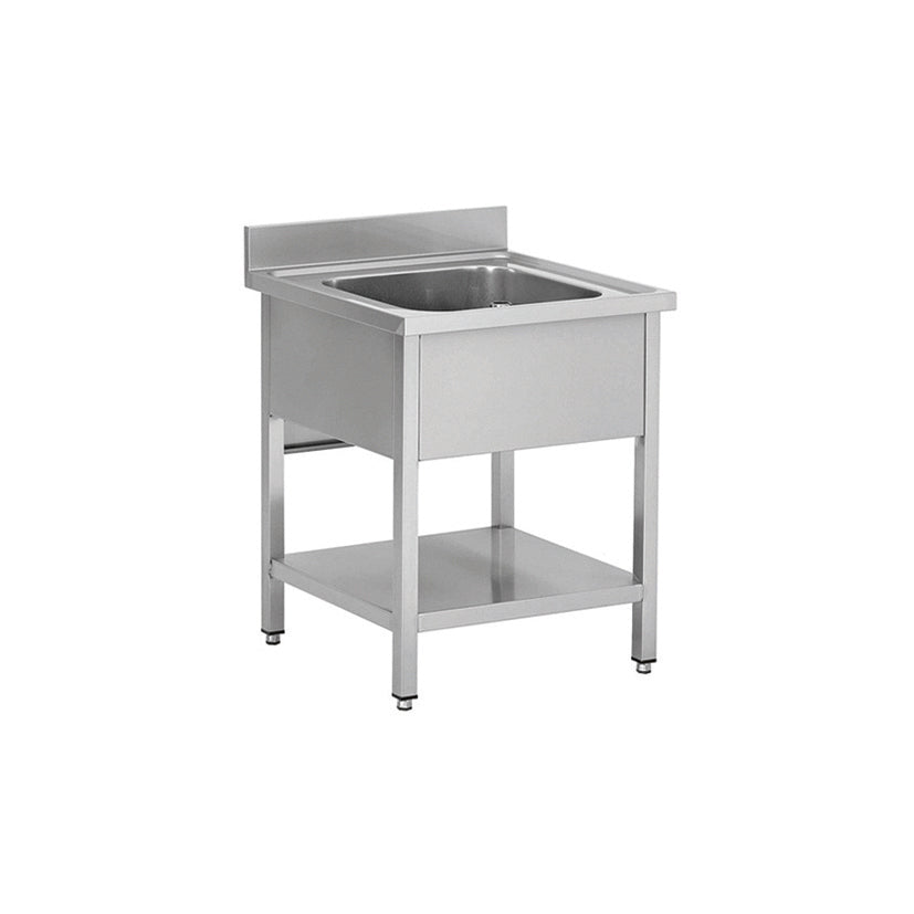 Plonge en inox - 1 Bac sans égouttoir, 600 x 600 x850 mm - Skyrainbow THSTR66BM1