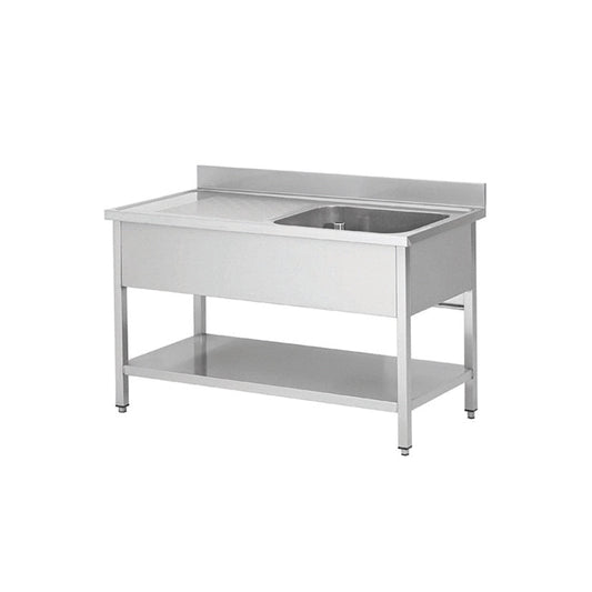 THSTR147BR1 - Plonge en inox - 1 Bac - égouttoir à gauche , 1400 x 700 x850+100 mm