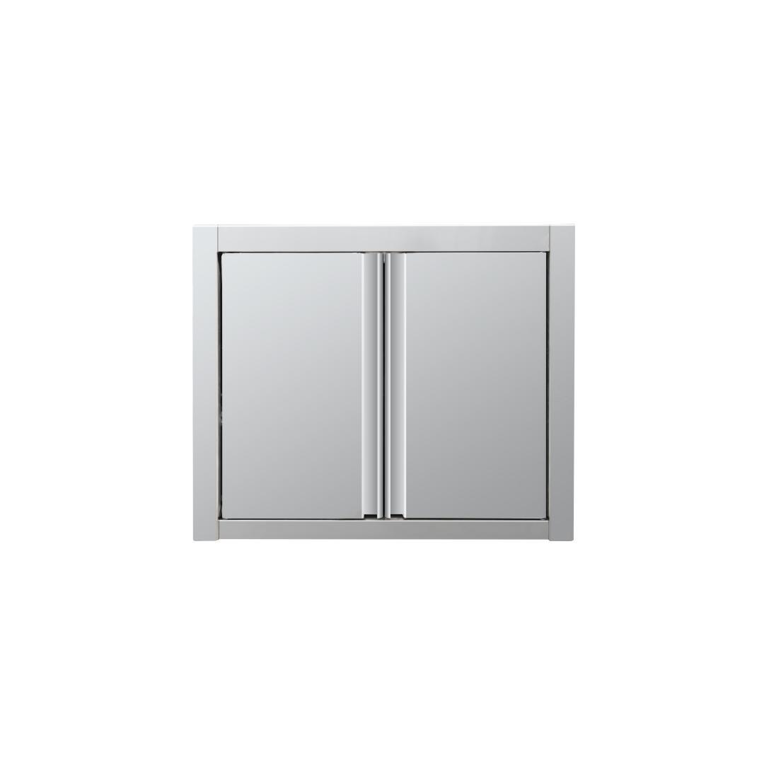 Placard mural en inox - portes battantes, 800 x 400 x 650 mm - Skyrainbow THWSR84