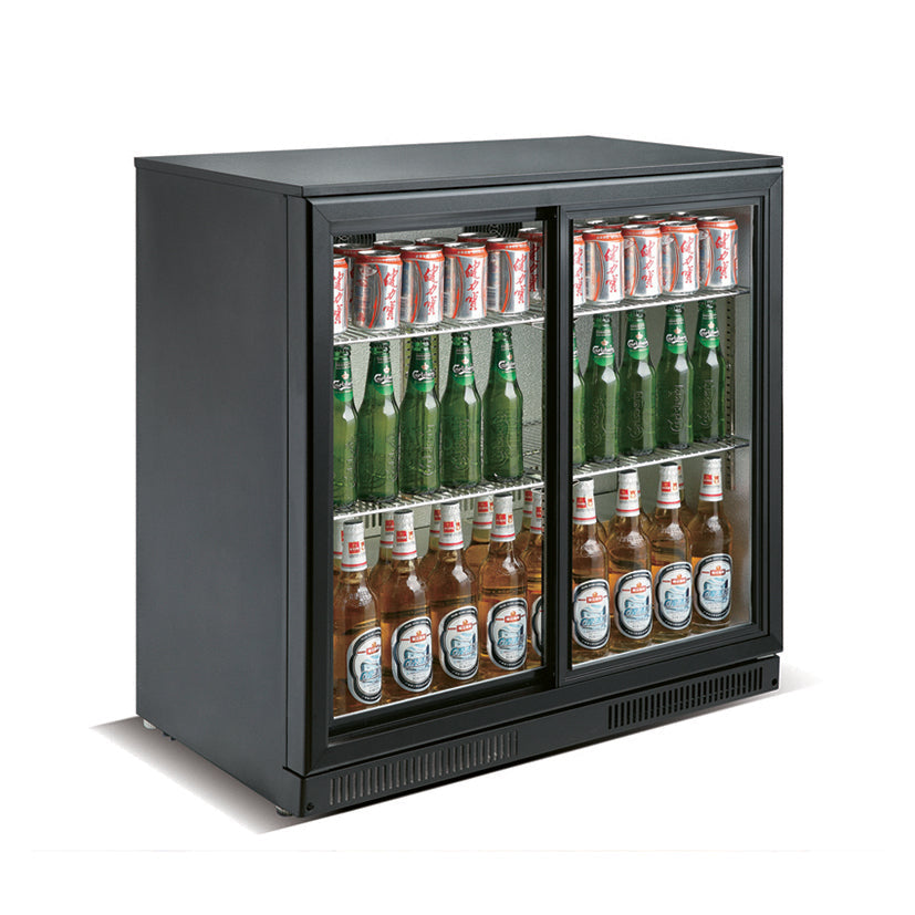 Arrière Bar Noir-2 portes coulissantes 900 x 500 x 900 mm - Skyrainbow TSC2E90BS