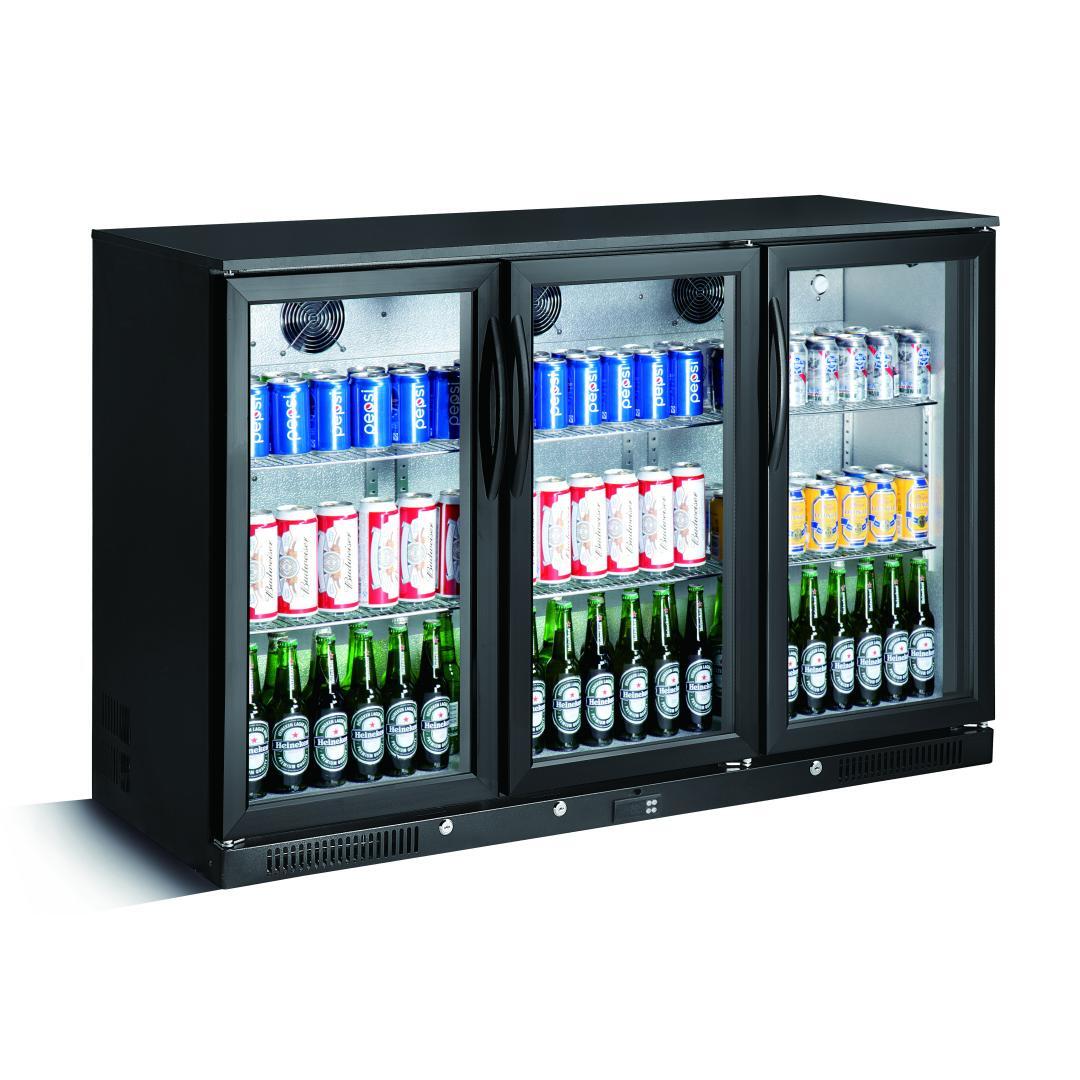 Arrière Bar noir -3 portes battantes 1335 x 500 x 900 mm - Skyrainbow TSC3E90B