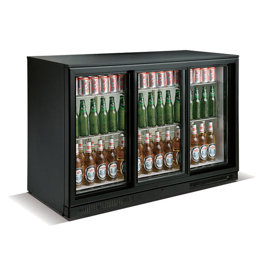 TSC3E90BS - Arrière Bar Noir-3 portes coulissantes 1335 x 500 x 900 mm