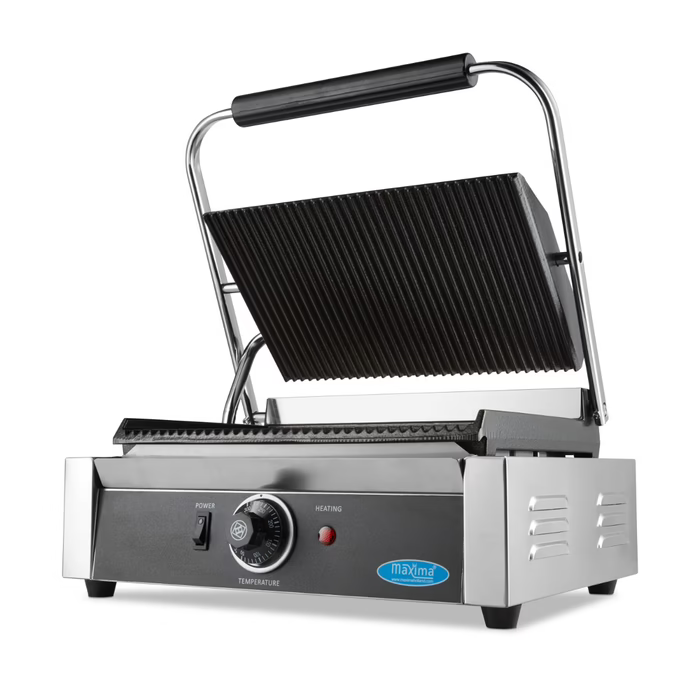 Grill Contact Professionnel - Plaque Simple Rainurée - 335 mm
