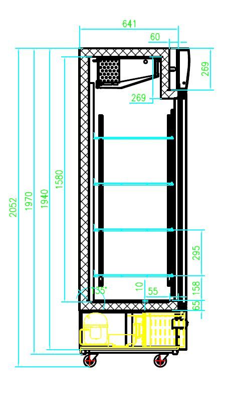Armoire Négative 1 Porte En Verre 600L (Variante) - Combisteel 7450.0135