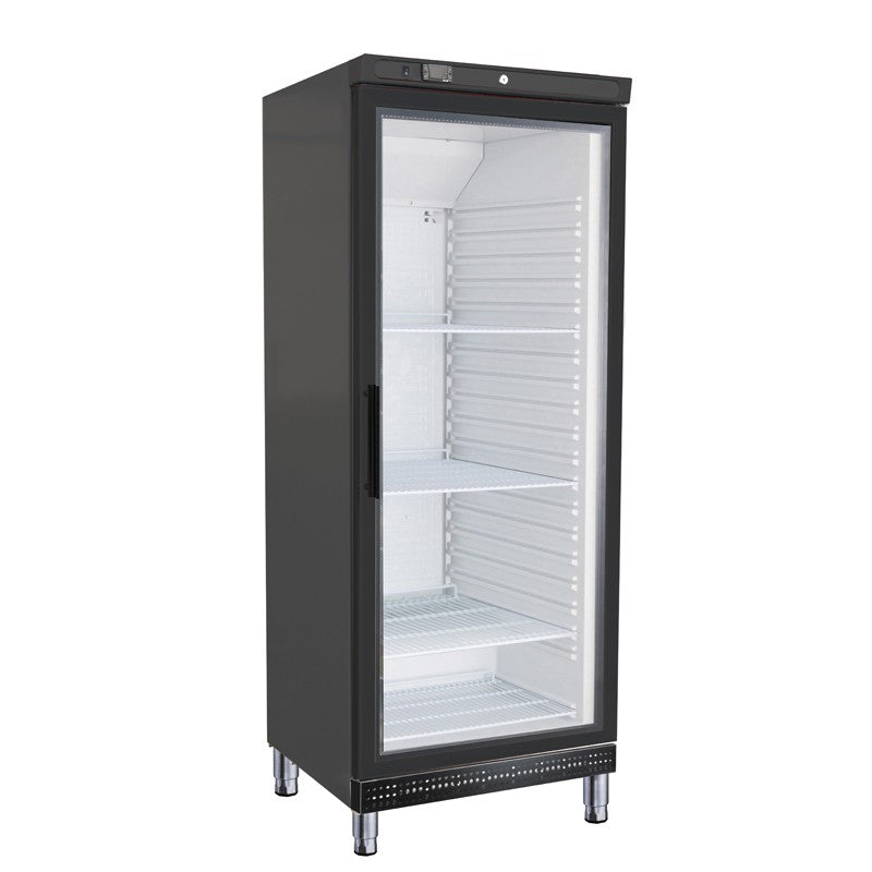Armoire réfrigérée positive +2/+8°C noire - 1 porte vitrée - 600 L - Nosem