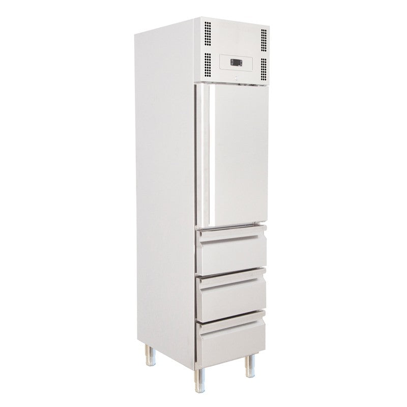 Armoire réfrigérée positive GN 1/1 - 1 porte pleine + 3 tiroirs - 350 L - Avec groupe logé - Nosem