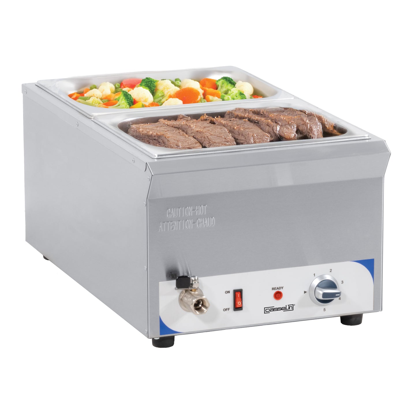 Bain-marie avec robinet de vidange GN 1/1 - 150 mm - Casselin