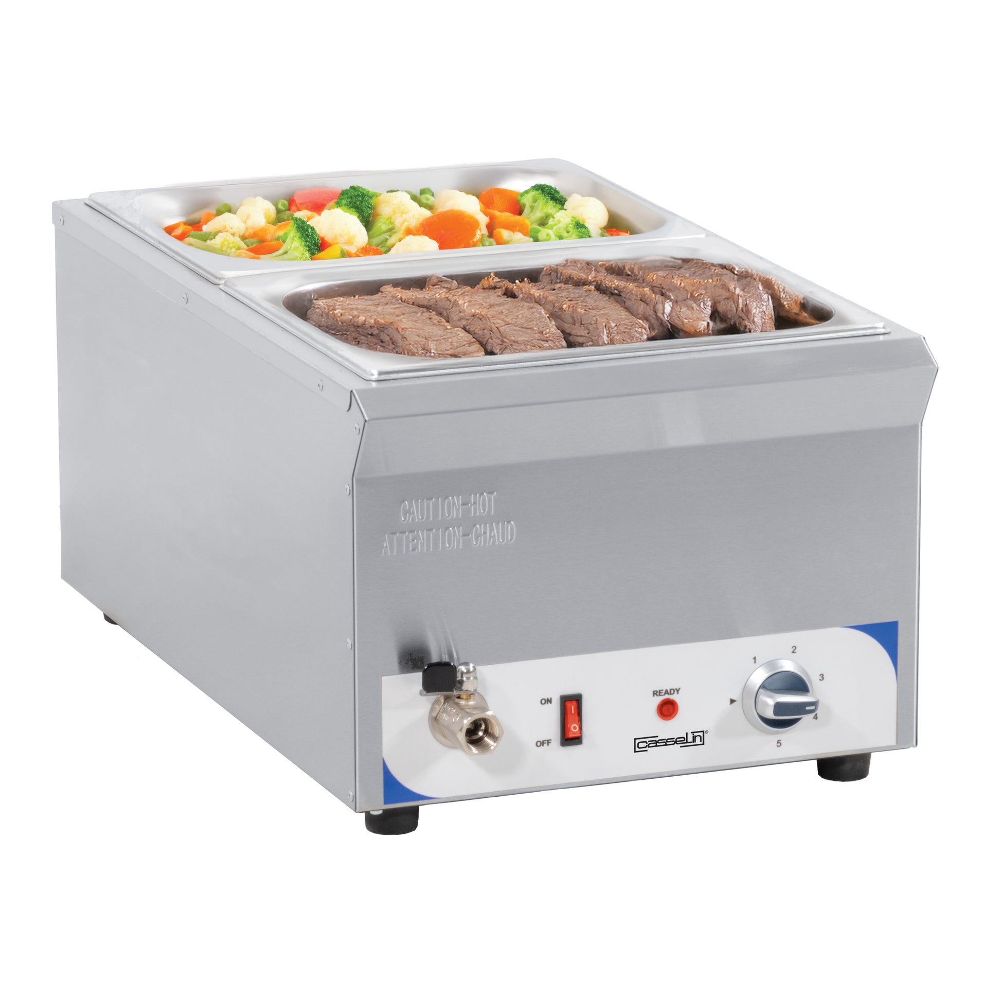 Bain-marie avec robinet de vidange GN 1/1 - 150 mm - Casselin