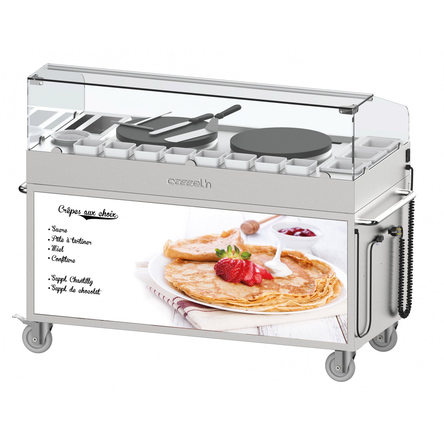 Chariot à crêpières double 40 encastrées
