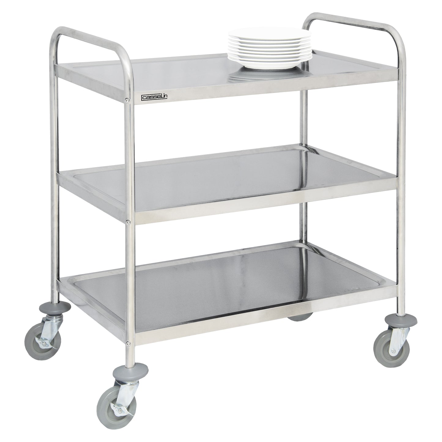 Chariot en inox 3 plateaux