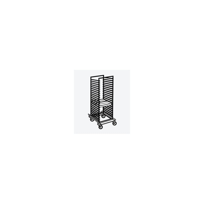 Chariot porte-plats inox avec roulettes pour 16 plats 600 x 800 - Nosem