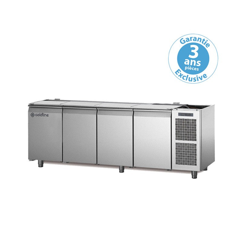 Table réfrigérée négative MASTER - Profondeur 700 - Groupe logé - 4 portes - 560 litres - Coldline