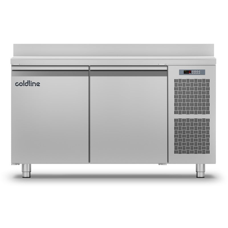 Table réfrigérée négative PASTRY avec plan de travail adossé - Groupe logé - 2 portes - 389 litres - Coldline