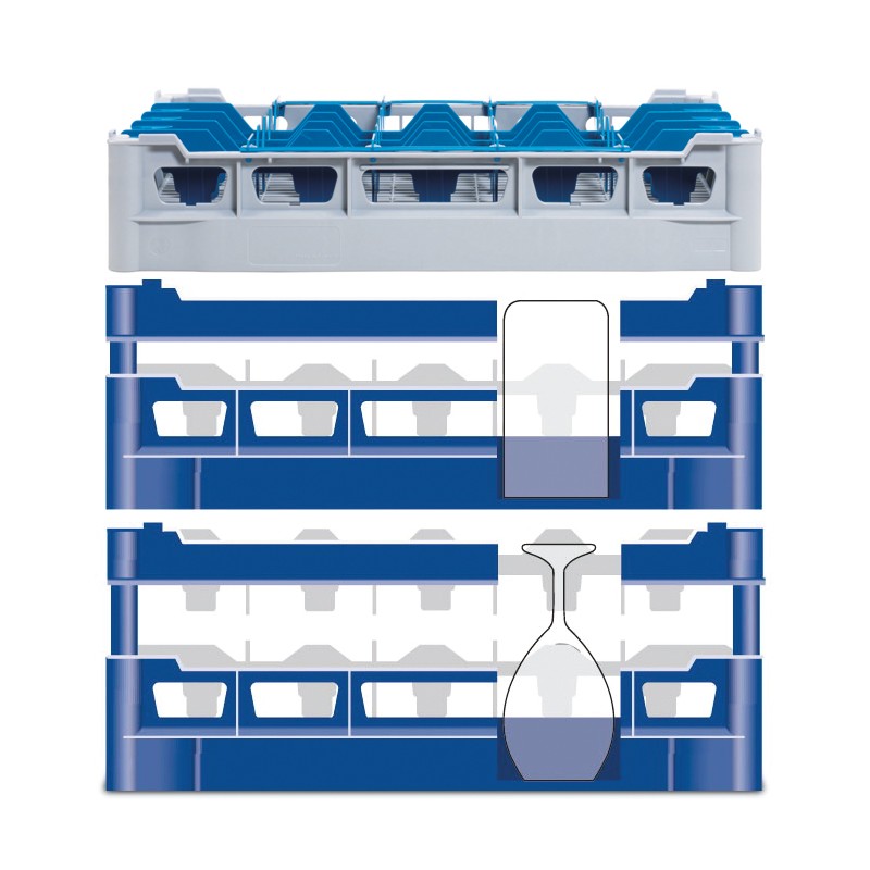 Casier 25 cases pour verres Ø 90 mm - Hauteur utile 155 mm - Colged