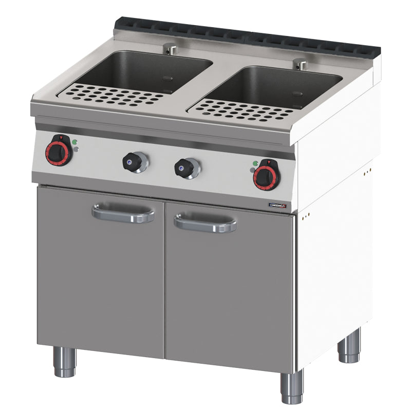 Cuiseur à pâtes avec soubassement 2x23 litres