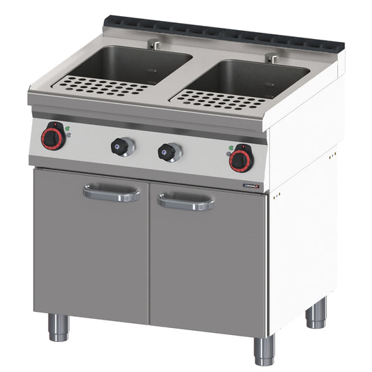 Cuiseur à pâtes avec soubassement 2x23 litres