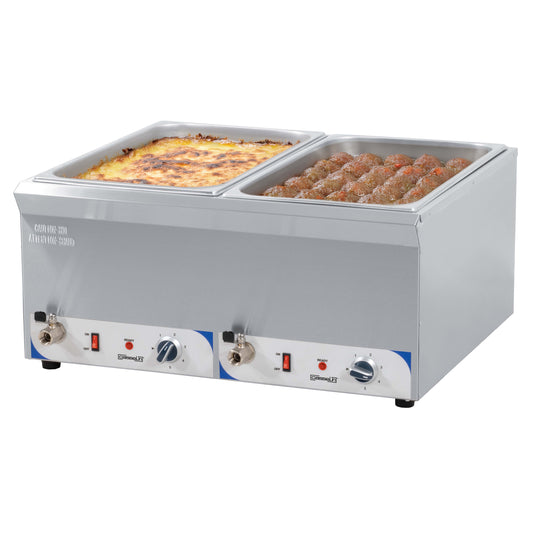 Double bain-marie avec robinet de vidange GN 1/1 - 200 mm - Casselin