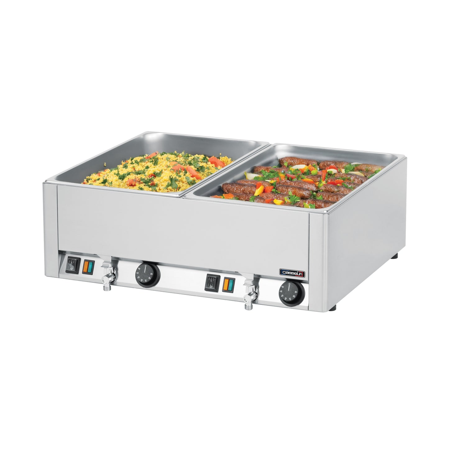 Double bain-marie GN 1/1 avec 2 robinets de vidange - Casselin