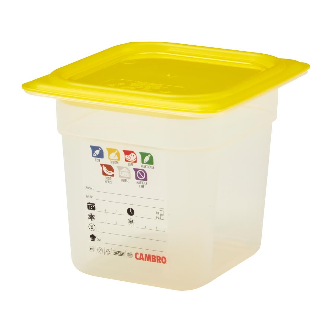 Bac en polypropylène Cambro Safetrak IML GN 1/6 150mm - Cambro - JN517