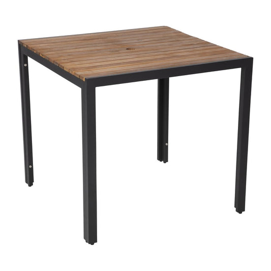 Table carrée en acier et acacia Bolero 80 cm - Bolero - DS152