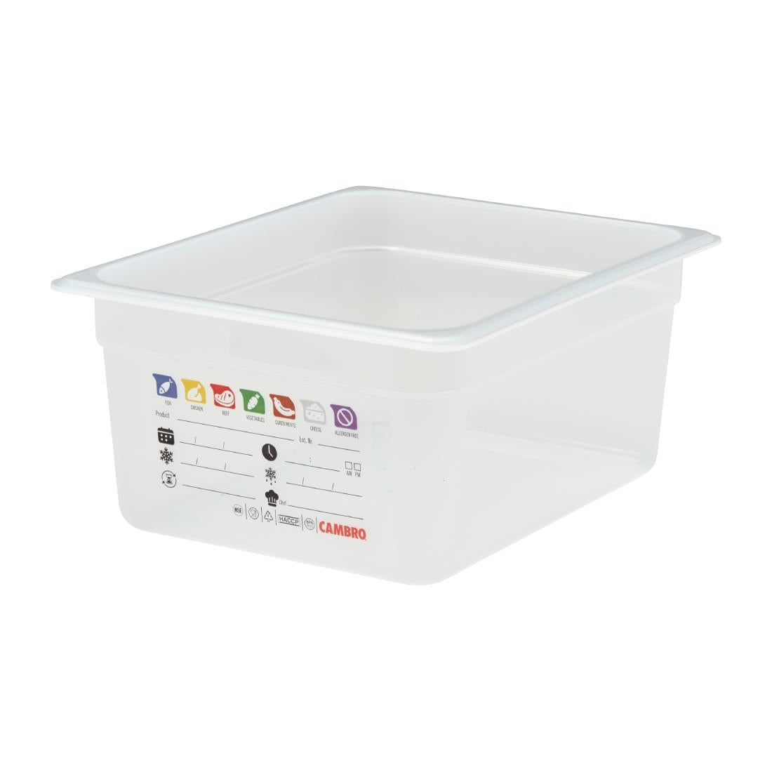 Bac en polypropylène Cambro Safetrak IML GN 1/2 150mm - Cambro - JN506