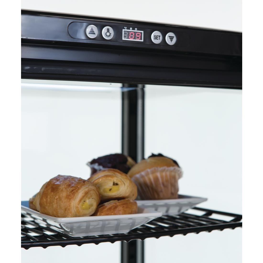 Vitrine réfrigérée avec portes incurvées Polar Série C noire 235L - Polar - DP289